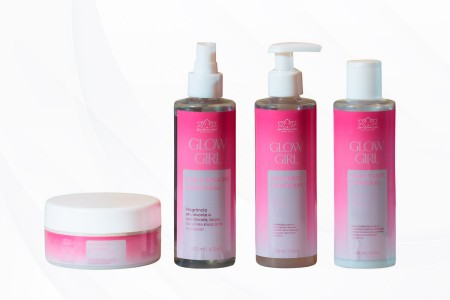 Kit Corporal Glow Girl: Sabonete 200ml + Esfoliante 200ml + Hidrante 200ml + Body Splash 200ml