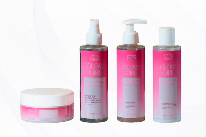 Kit Corporal Glow Girl: Sabonete 200ml + Esfoliante 200ml + Hidrante 200ml + Body Splash 200ml